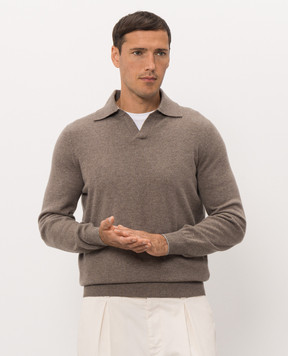 Brunello Cucinelli Коричневое поло из кашемира M22203805