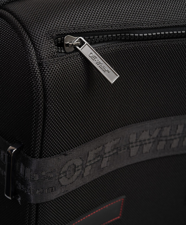 Off-White Черный чемодан с нашивкой эмблемы Arrow OMNG004S26FAB002 изображение 3