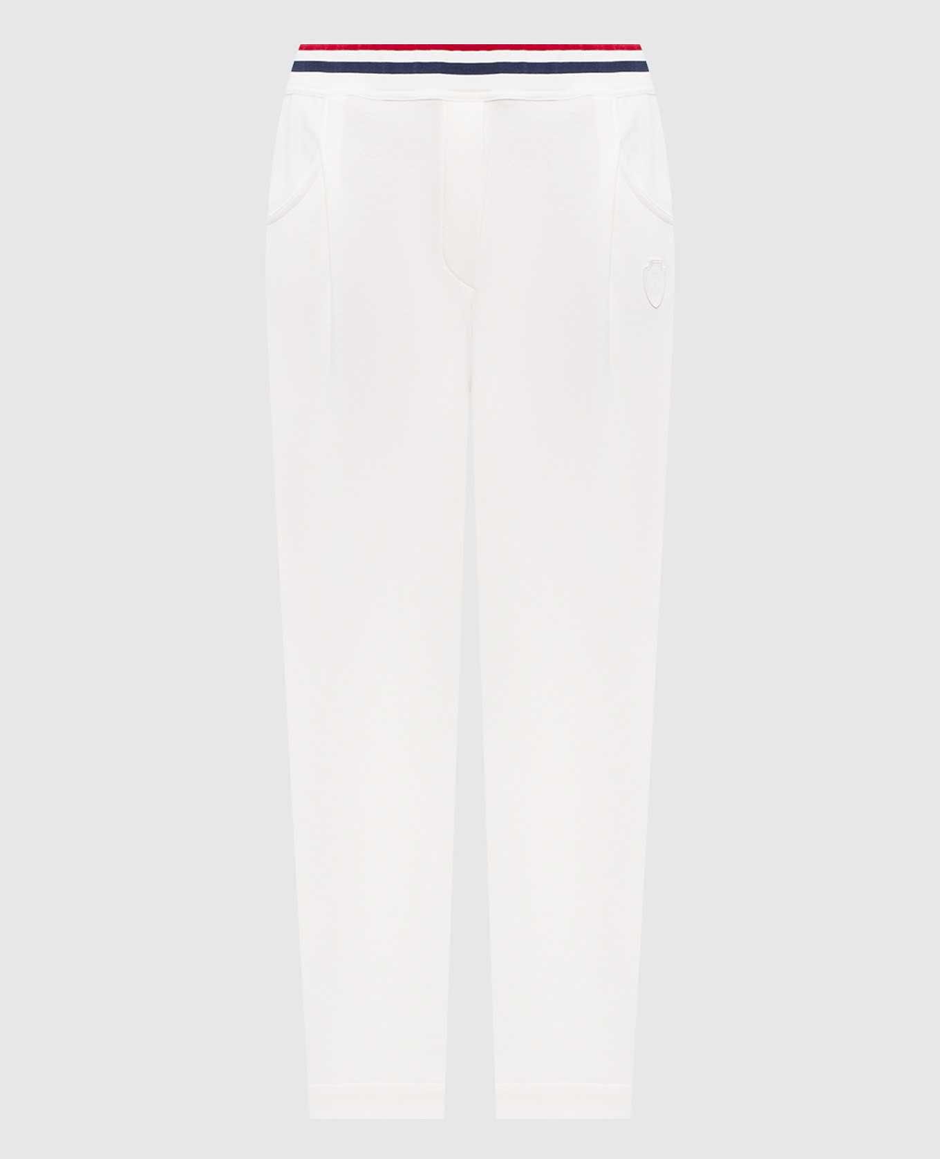 Белые спортивные штаны с эмблемой