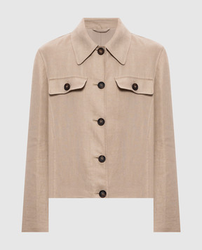 Brunello Cucinelli Бежева куртка з льону MH5277581