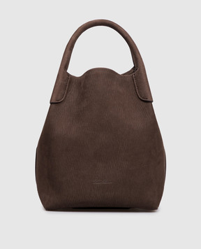 Loro Piana Коричнева сумка бакет-бег Bale з нубуку FAQ0797