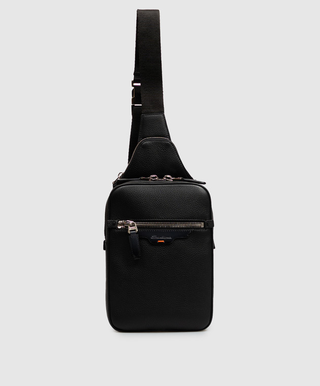 Santoni Черная кожаная сумка-слинг UIBBA2869BSAITB