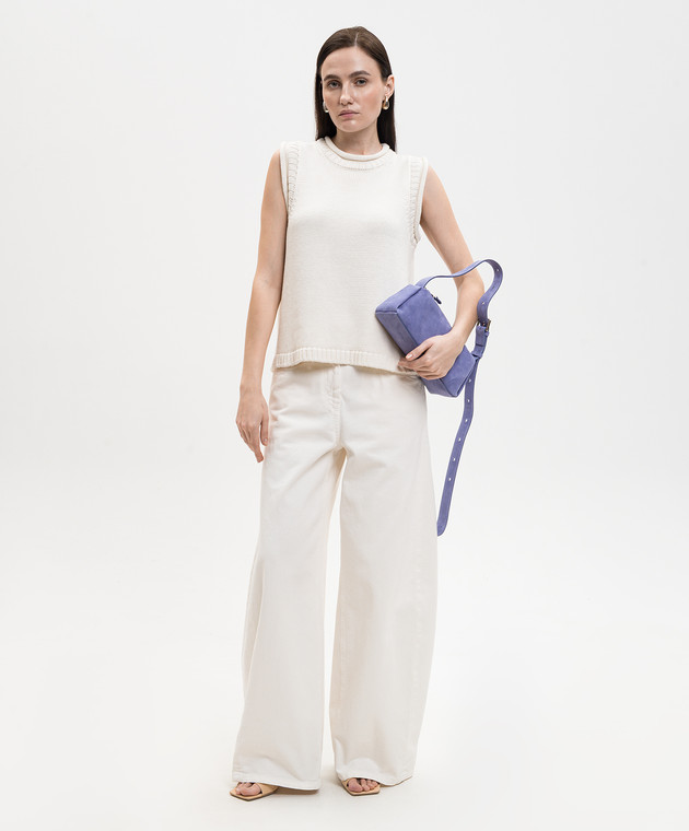 Loulou de Saison Жилет Effy кольору айворі з льону та шовку EFFY зображення 2