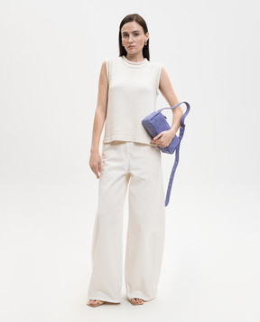 Loulou de Saison Жилет Effy кольору айворі з льону та шовку EFFY