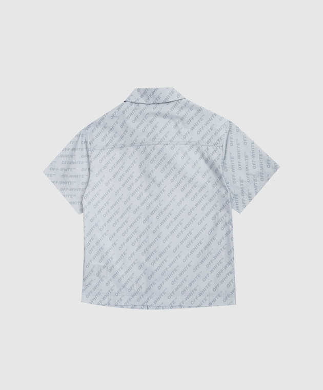 Off-White Дитяча блакитна сорочка в принт логотипа 44BGA002S26F00112+ зображення 2