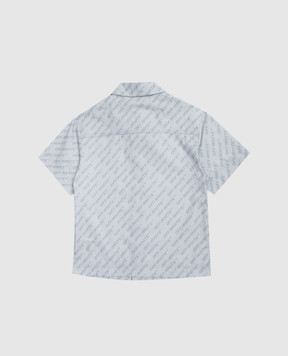 Off-White Дитяча блакитна сорочка в принт логотипа 44BGA002S26F001