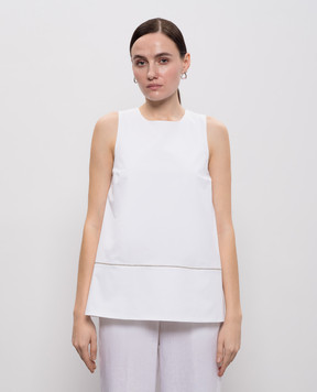 Peserico Белый топ с цепочкой мониль S0871801979