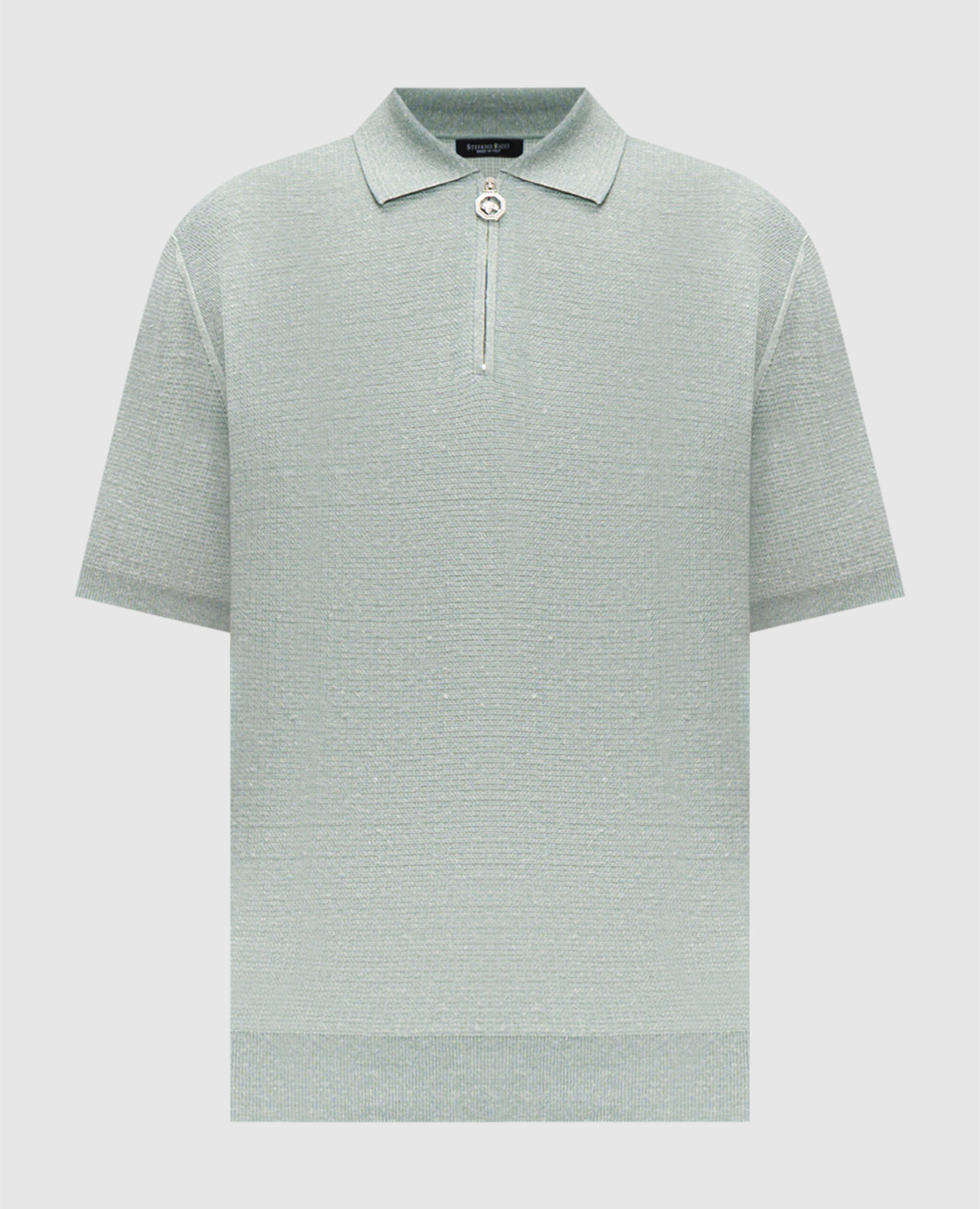 

Зеленое поло с леном и шелком, Зеленый, Поло