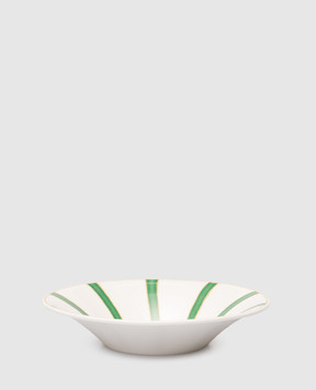 Geminiano Cozzi 1765 Біла порцелянова тарілка для супу Striche Verdi e Oro TTCMI01229036