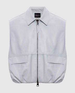 Simonetta Ravizza Голубой кожаный жилет Jaris S06VT93L1