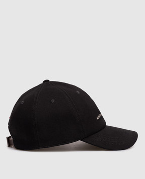 Brunello Cucinelli Чорна кепка з вишивкою емблеми M277P9850