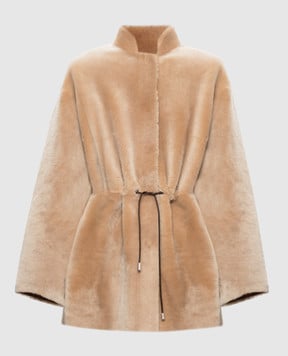 Babe Pay Pls Бежева двостороння дублянка з куліскою 2623MERINO