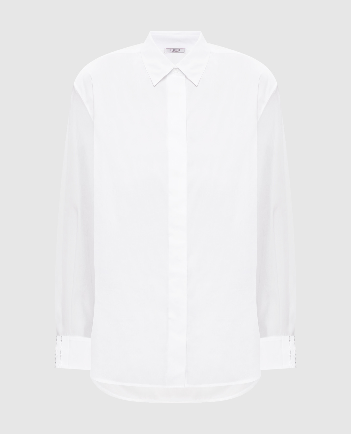 

Белая рубашка с шелком с цепочкой мониль, Белый, Рубашки