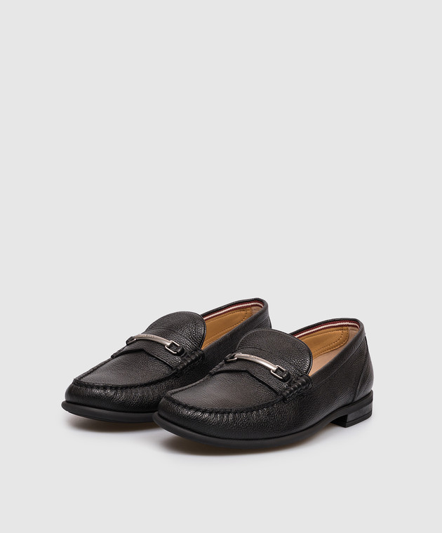 Bally Черные кожаные лоферы Drift MSF0LOVT824 изображение 2