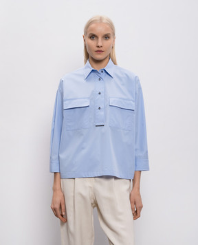 Brunello Cucinelli Блакитна сорочка з ланцюжком моніль MH772NA905