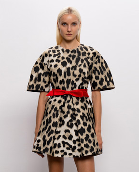 Givenchy Бежева сукня міні Cocoon в принт BW231116VJ