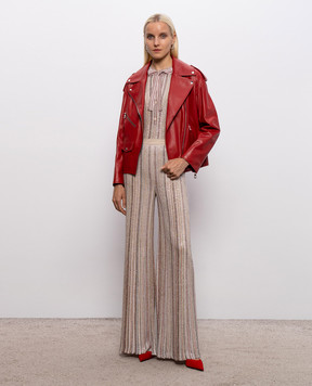 Missoni Бежевые брюки с пайетками DS26WI0HBK01J8