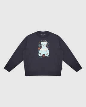 Palm Angels Детский синий свитшот с принтом F6PAJBSW102