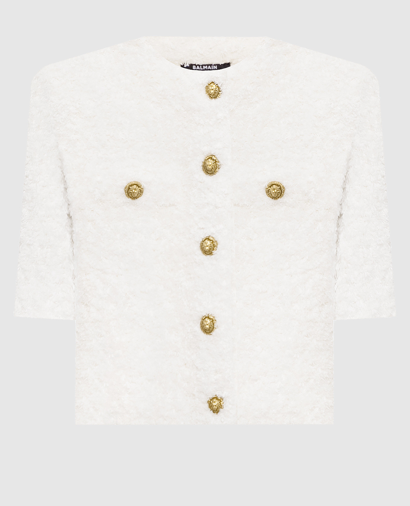 Білий твідовий кардиган