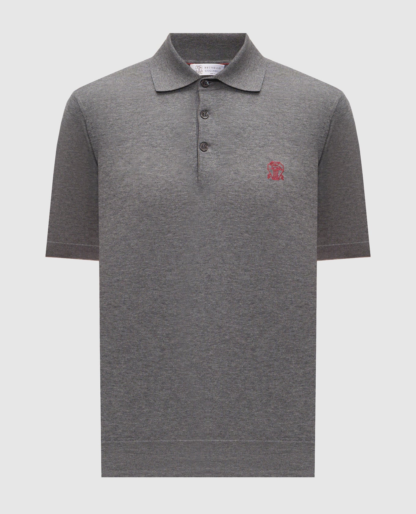 Серое поло с логотипом логотип