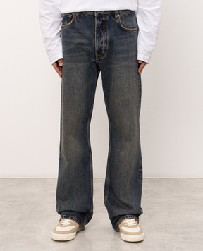 Off-White Синій джинси з принтом Half Arrow 44MYA19DF26D005
