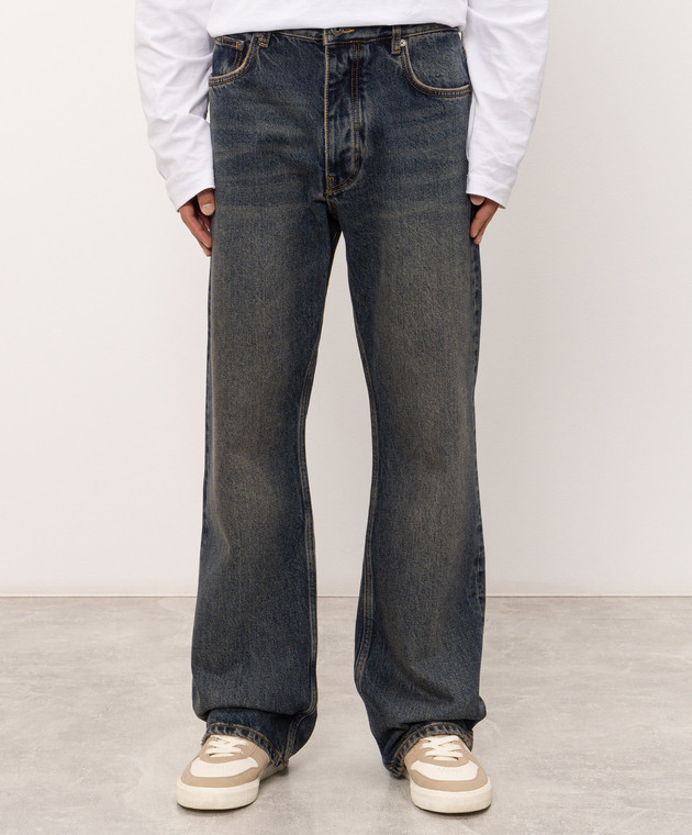 Off-White Синій джинси з принтом Half Arrow 44MYA19DF26D005 зображення 3