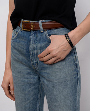 Saint Laurent Коричневий шкіряний ремінь CASSANDRE 789588AAFOC