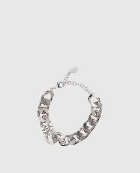 Off-White Сріблястий браслет-ланцюг з емблемою OMOA10TC99MET001