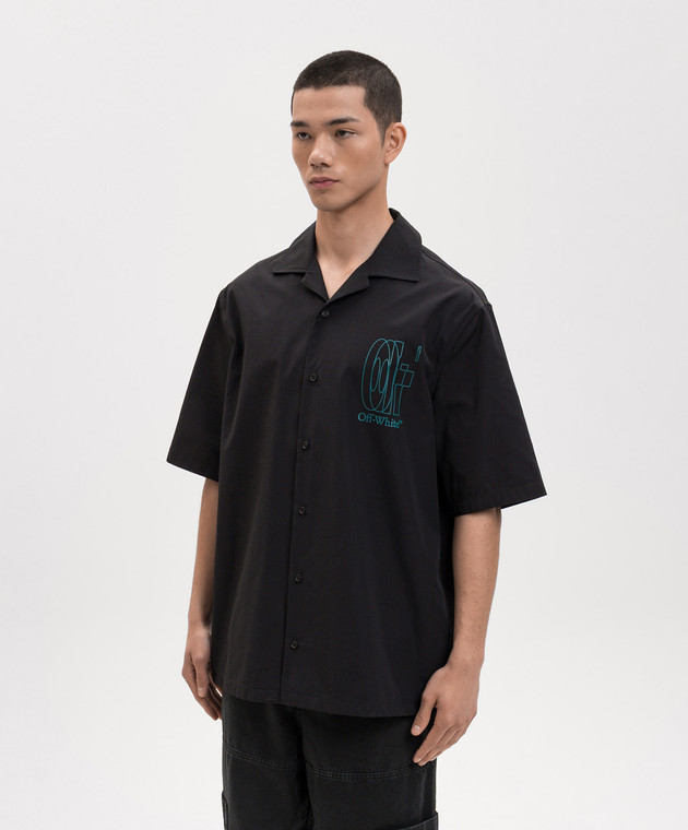 Off-White Чорна сорочка з принтом Double Arrow 44XGG01FS26F001 зображення 3
