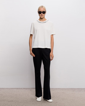 Twinset Біла футболка з кристалами 262AP2480
