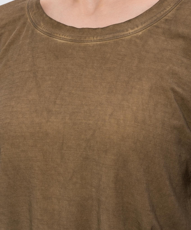 UMA WANG Коричнева футболка Tir UW1032 зображення 5