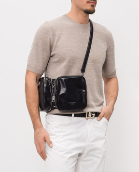 Dolce&Gabbana Черная кожаная сумка-трансформер с логотипом BM2187AU996