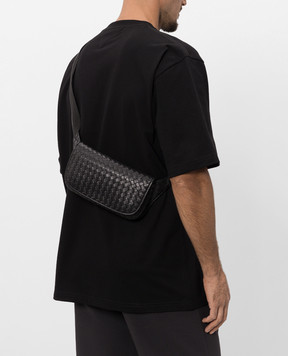 Bottega Veneta Чорна шкіряна поясна сумка Veneto 876334V6SE0