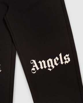 Palm Angels Детские черные джоггеры с принтом логотипа F6PAJBFP016
