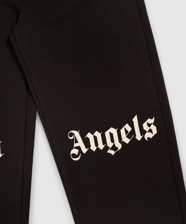 Palm Angels Детские черные джоггеры с принтом логотипа F6PAJBFP016 изображение 3
