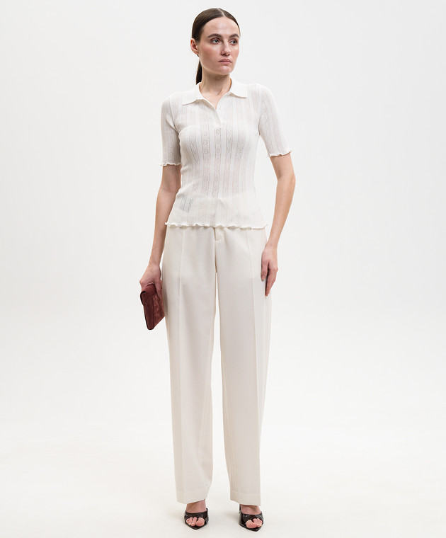 Victoria Beckham Біле поло у візерунок 1226KTP007273A зображення 2