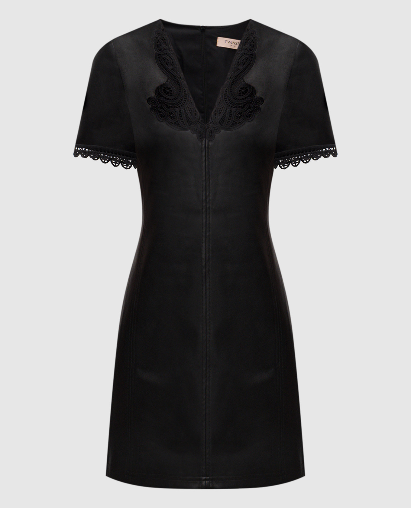 

Черное платье мини с кружевом, Черный, Повседневные платья