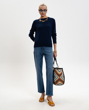 Max & Co Синій джемпер BERLINA з вовни з логотипом MCOBERLINA