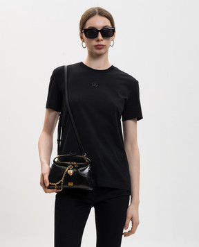 Dolce&Gabbana Черная кожаная сумка Vittoria с логотипом BB7889A0070