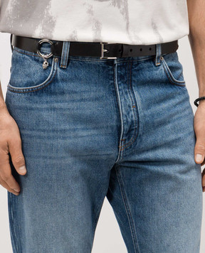 Alexander McQueen Чорний шкіряний ремінь Skull з логотипом 8564671HBEE