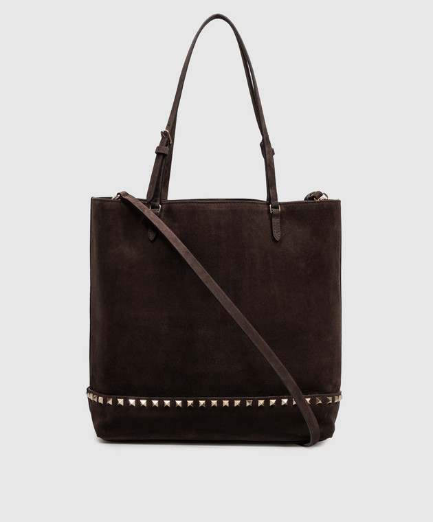 Valentino Коричневая замшевая сумка-тоут 9W2B0T74KQQ изображение 4