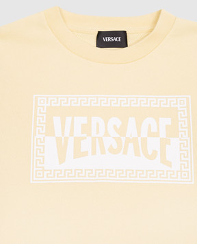 Versace Дитячий жовтий світшот з принтом логотипа 10183341A16973