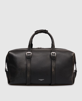 Ann Demeulemeester Черная кожаная дорожная сумка Terra с винтажным эффектом B0014184LT192