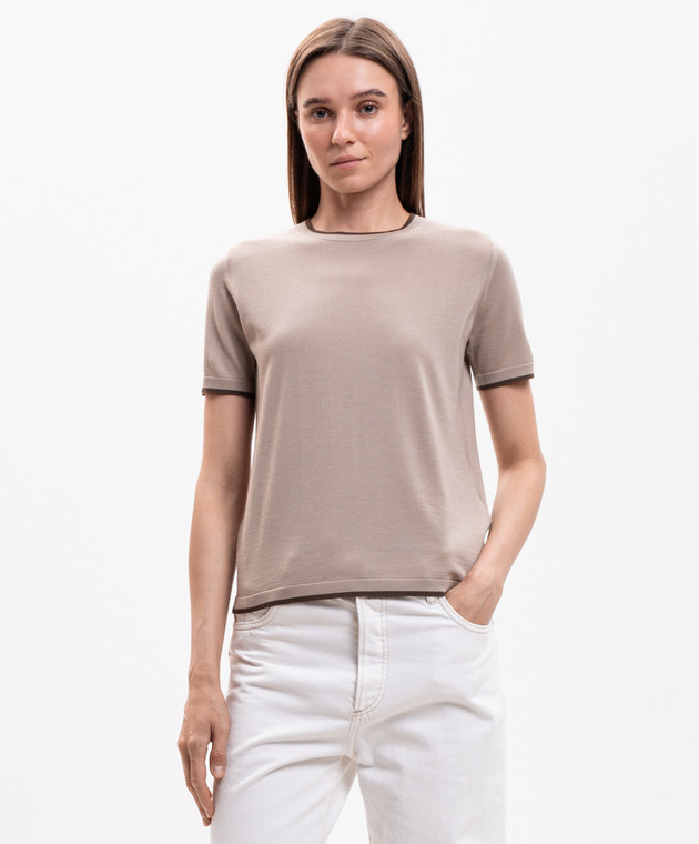 Max Mara Бежева футболка MEGIDIO з вовни SMMEGIDIO зображення 3