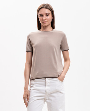 Max Mara Бежева футболка MEGIDIO з вовни SMMEGIDIO