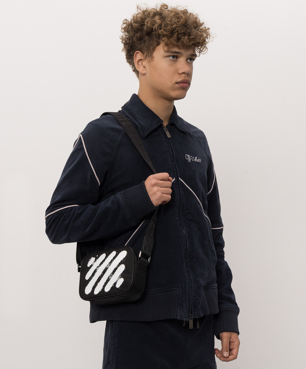 Off-White Чорна сумка з принтом Diag Spray OWMNQ18F26FB01 зображення 2