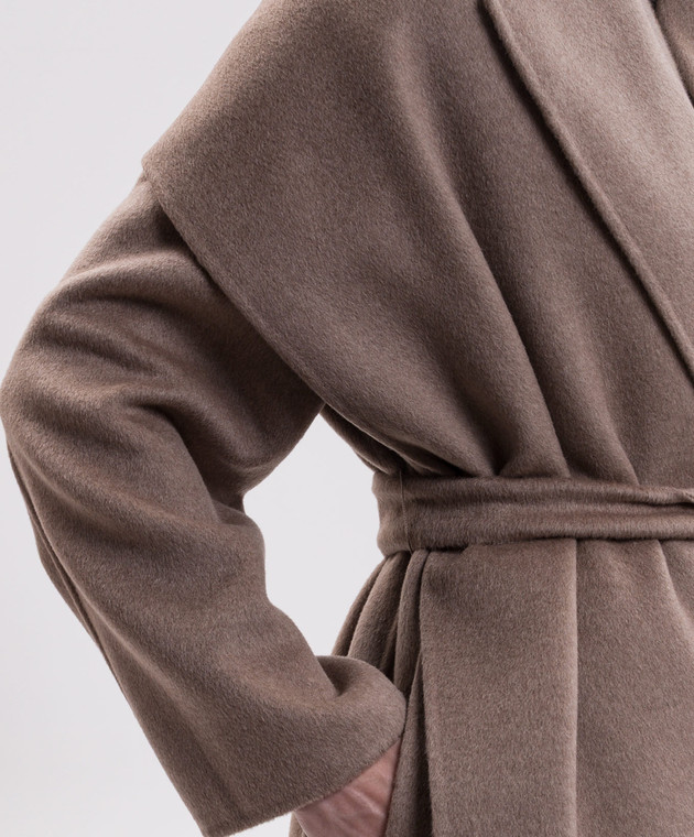 Max Mara Бежевое пальто CARISMA на запах из шерсти и кашемира SMMCARISMA изображение 5