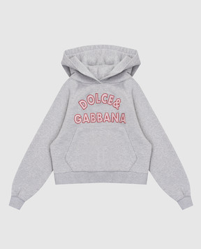 Dolce&Gabbana Дитяче сіре меланжеве худі L5JWBYG7PDU812+