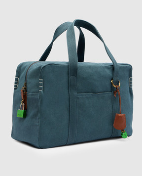 JW Anderson Синя дорожня сумка Weekender з логотипом HB0771FA0484