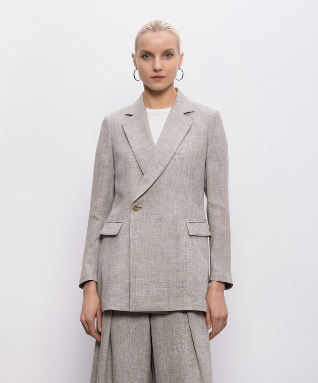 Intoca Серый жакет из льна 261LIPJA1101 изображение 3